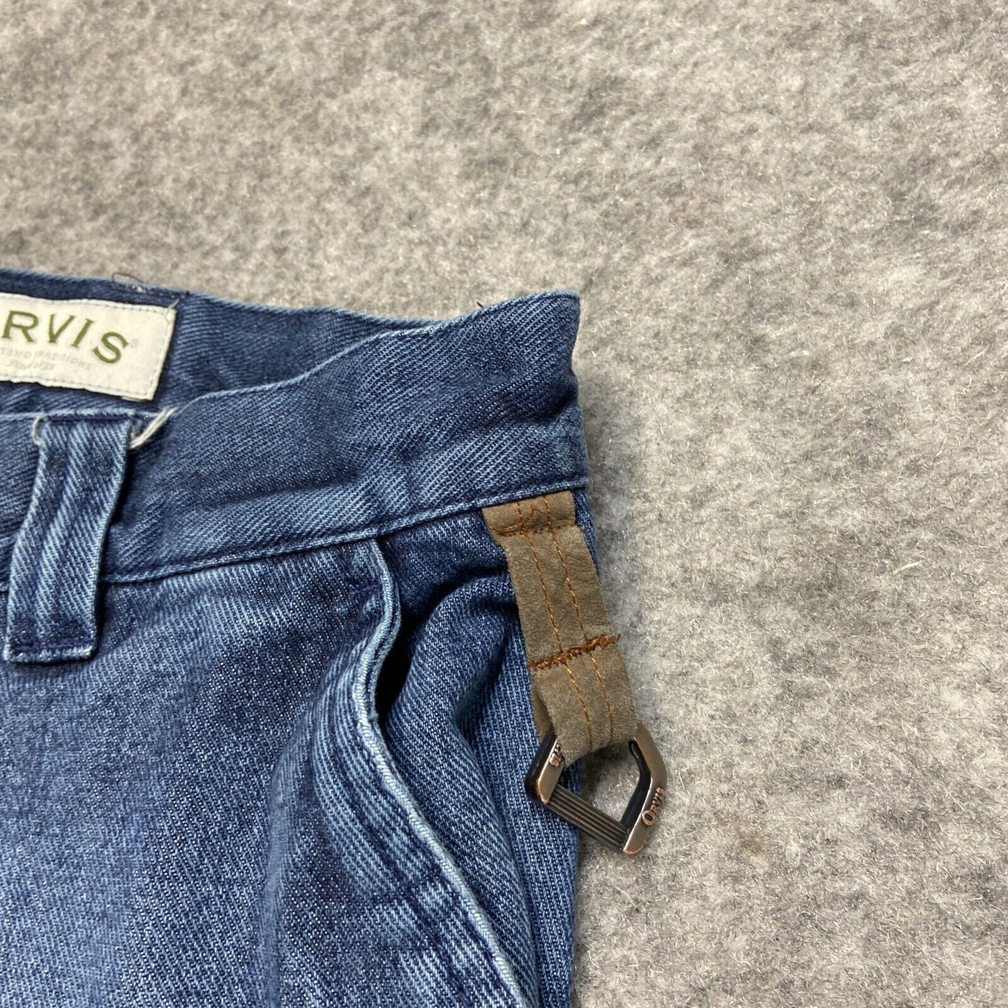 Orvis Straight Jeans Men's Size 42 Blue Dark Wash Denim 100% Cotton Pants
