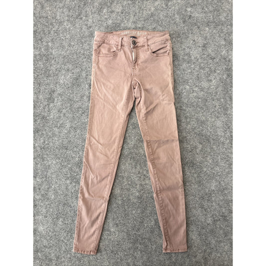 American Eagle Super Stretch Jegging Womens Size 0R Pink Denim