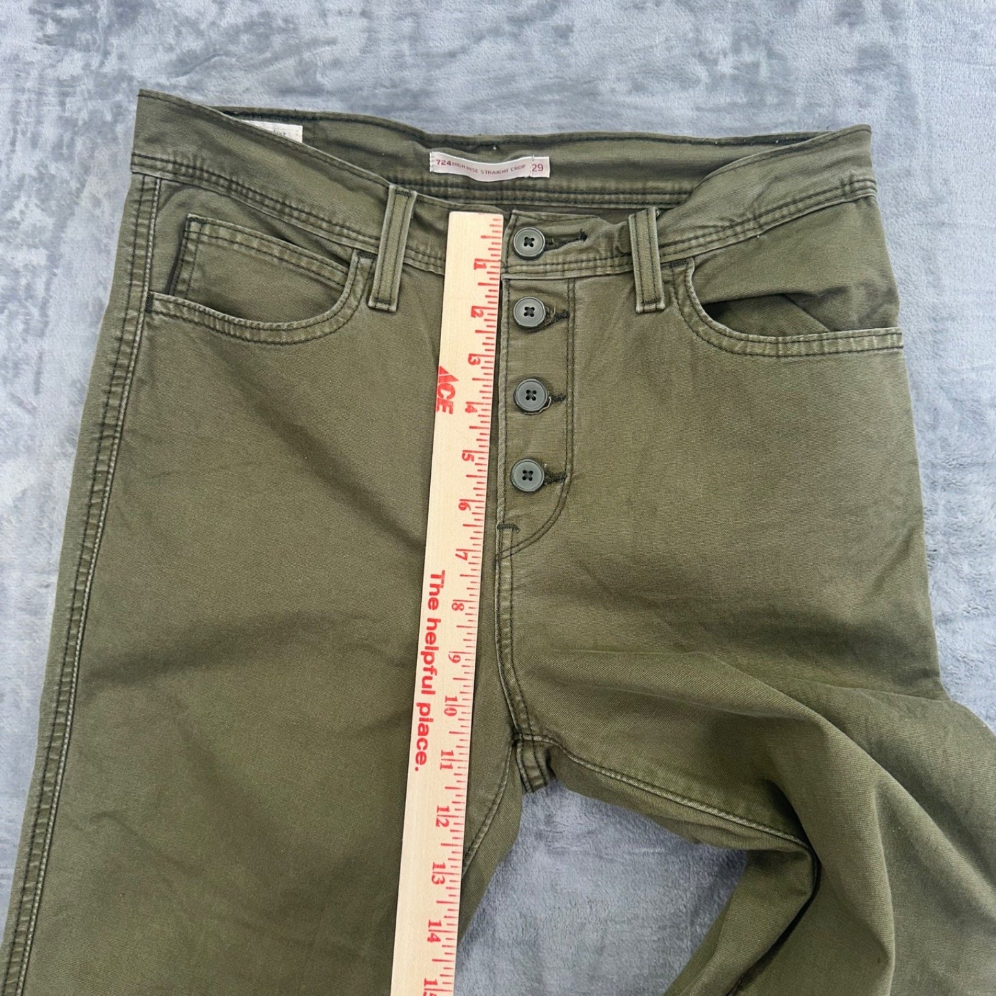 Levi's 724 High Rise Straight Crop Women's Pants Size 29 Green
