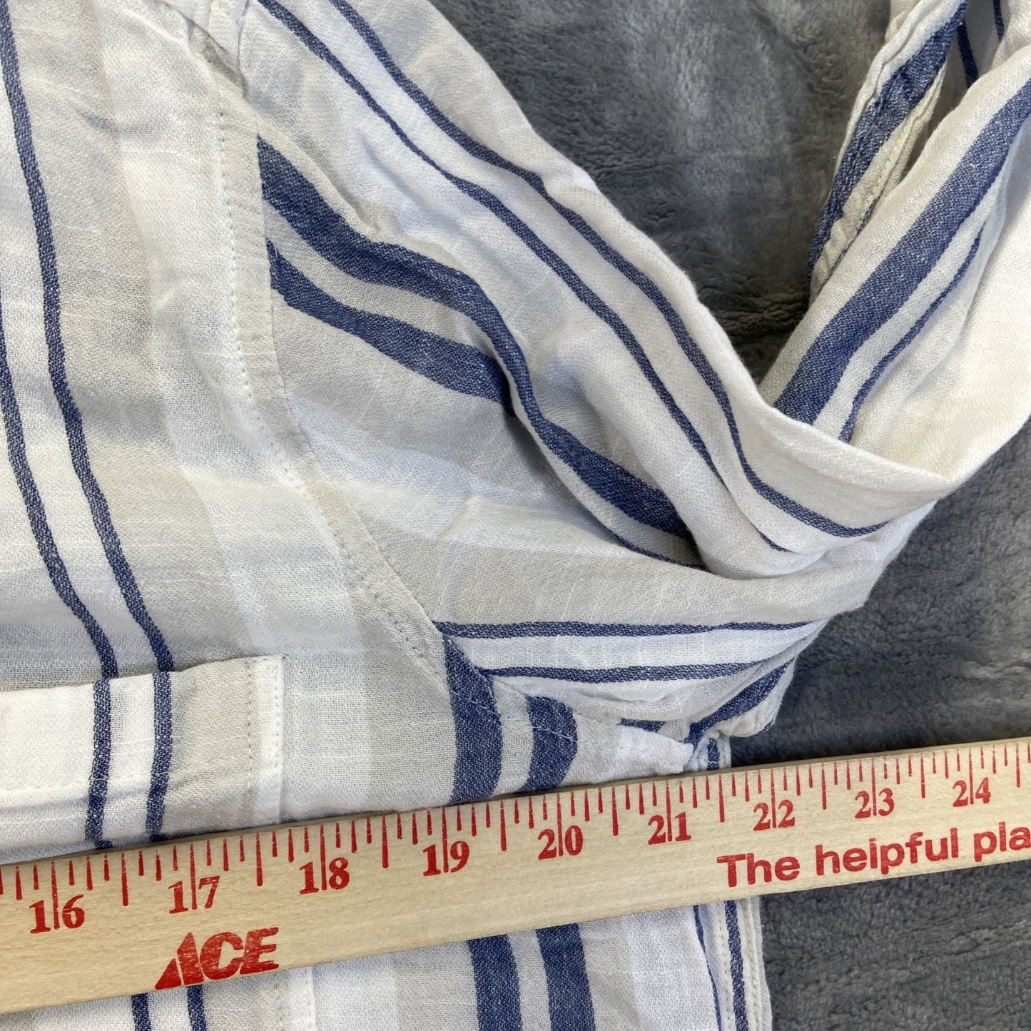 Lucky Brand Button-up Lightweight Soft Shirt Women's Size XS Blue White Stripe