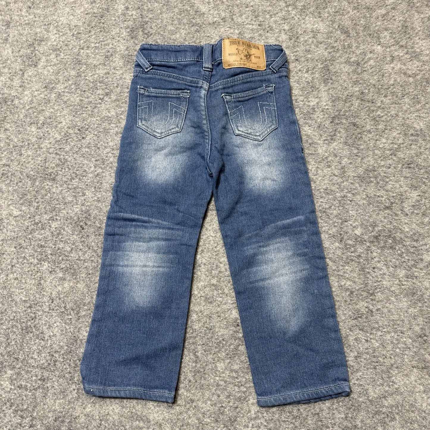 True Religion Straight Jeans Boys Toddler Size 3T Blue Medium Wash Denim