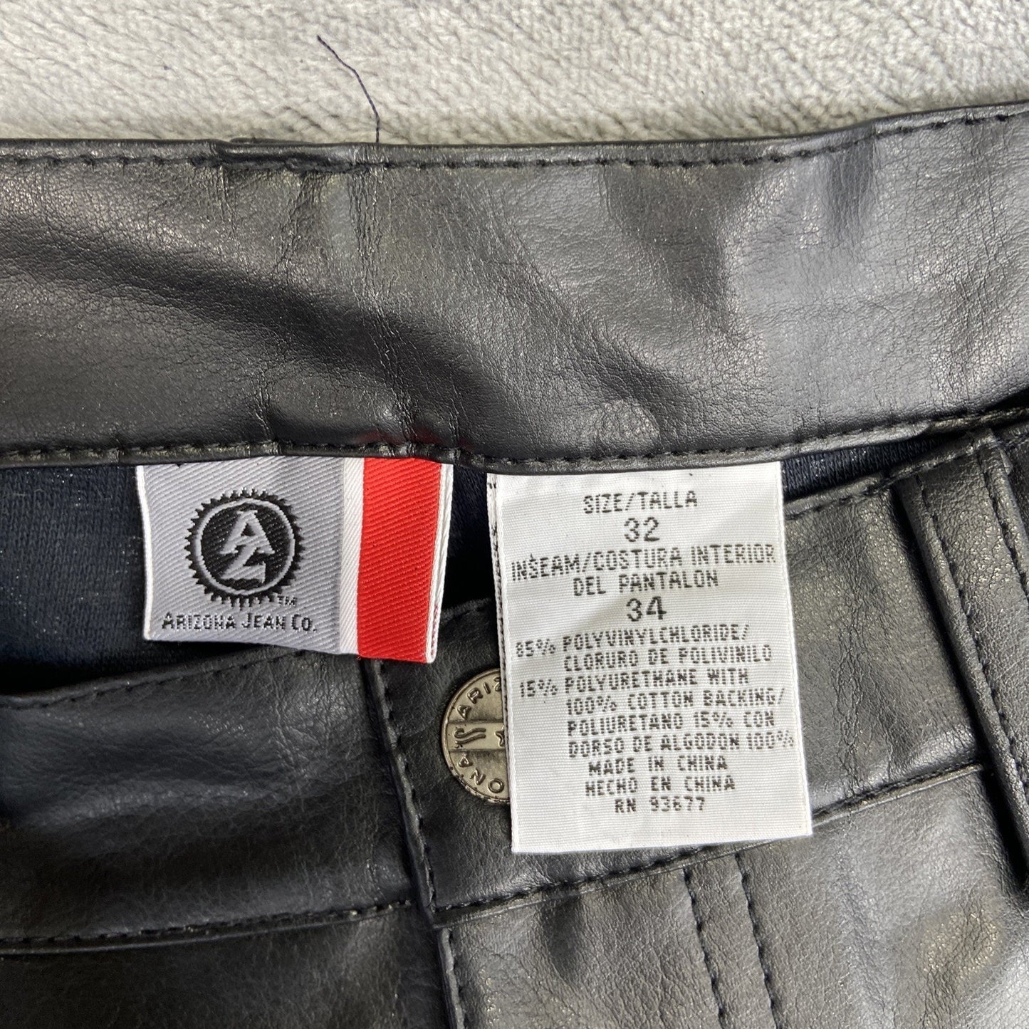 Vintage Arizona Leather Jeans Men's Size 32x34 Black