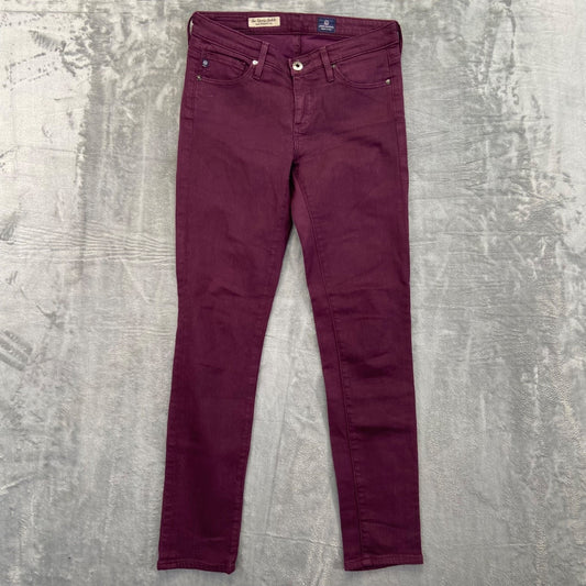 AG Adriano Goldschmied Women's Stevie Ankle Slim Straight Jeans 24R Maroon Red