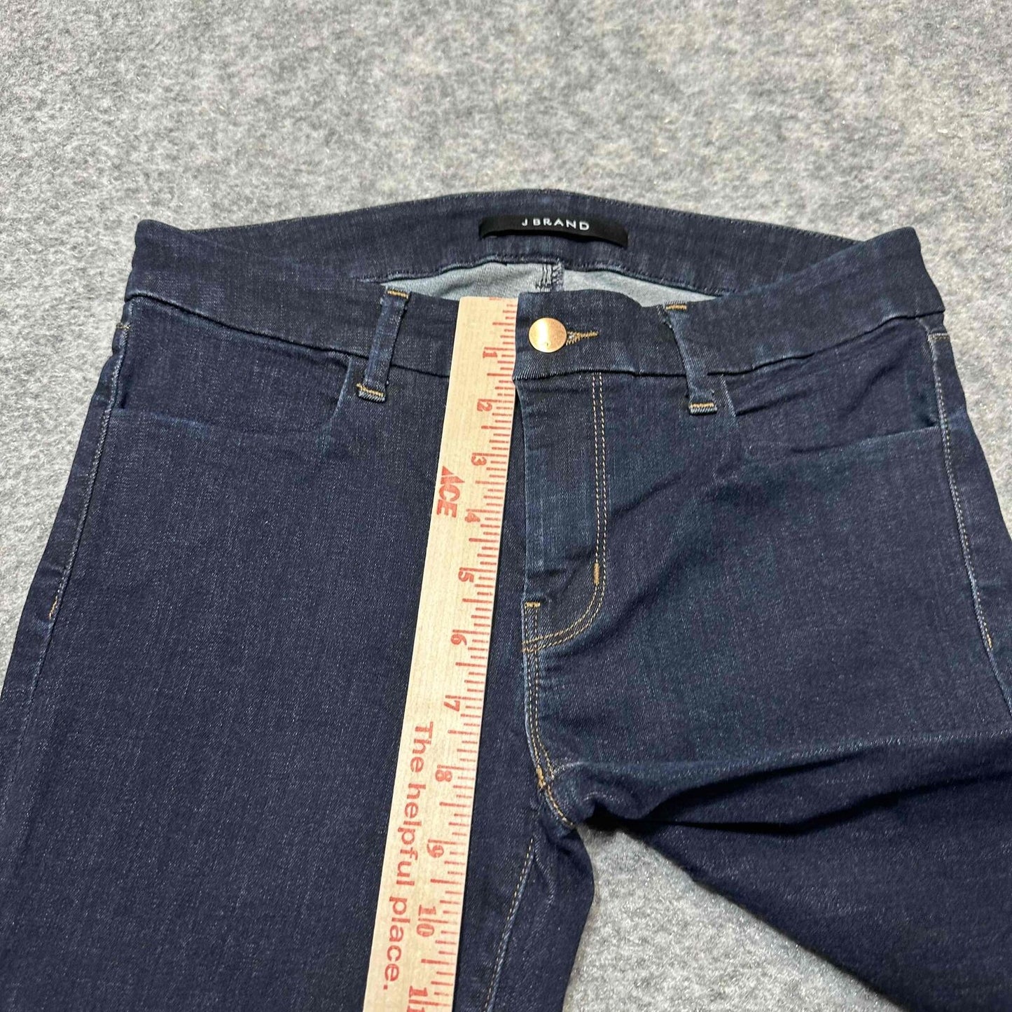 New J Brand Anja Women's Cuffed Skinny Jeans Size 27 Blue Dark Wash Denim