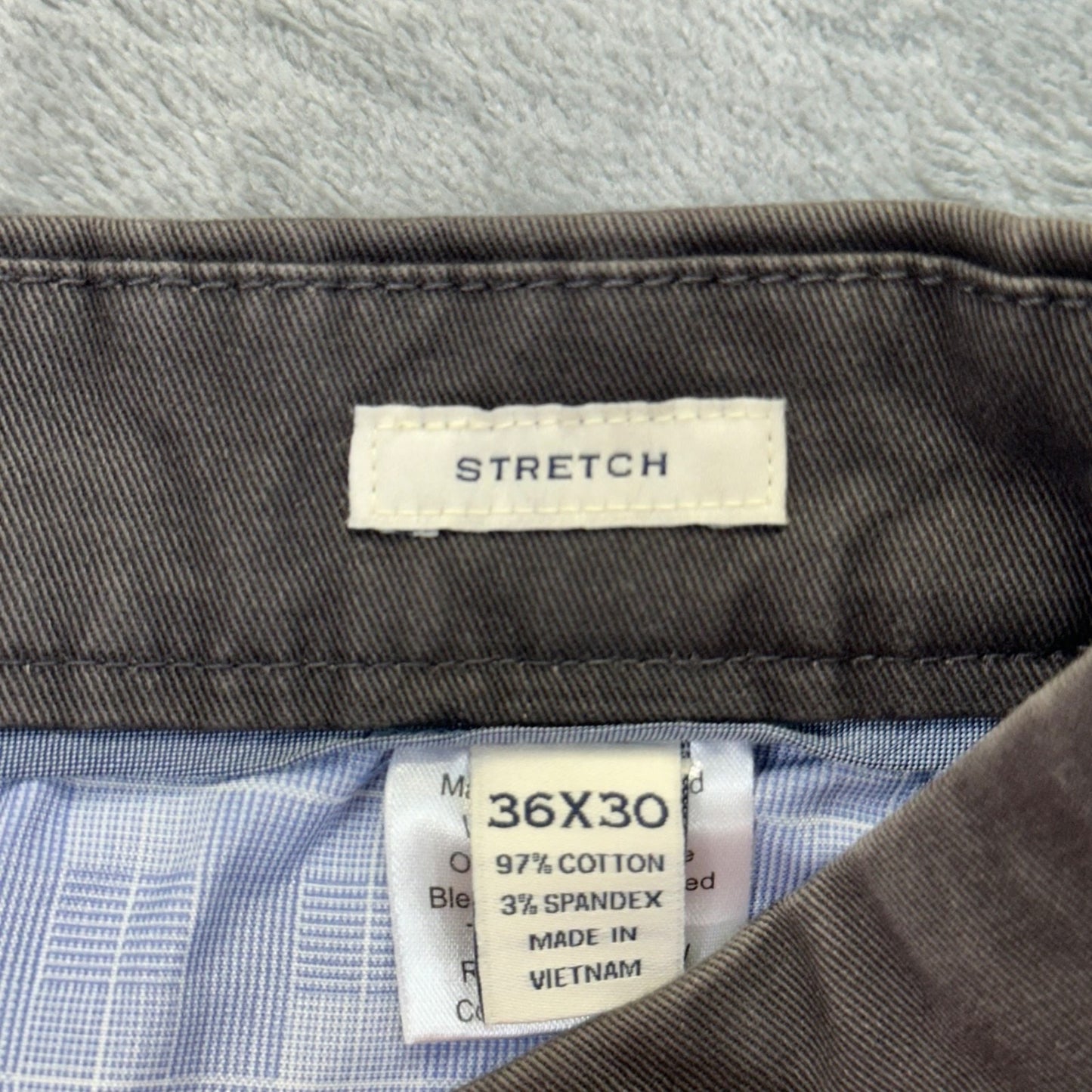 Joseph Abboud Men's Straight Chino Pants 36x30 Gray Stretch