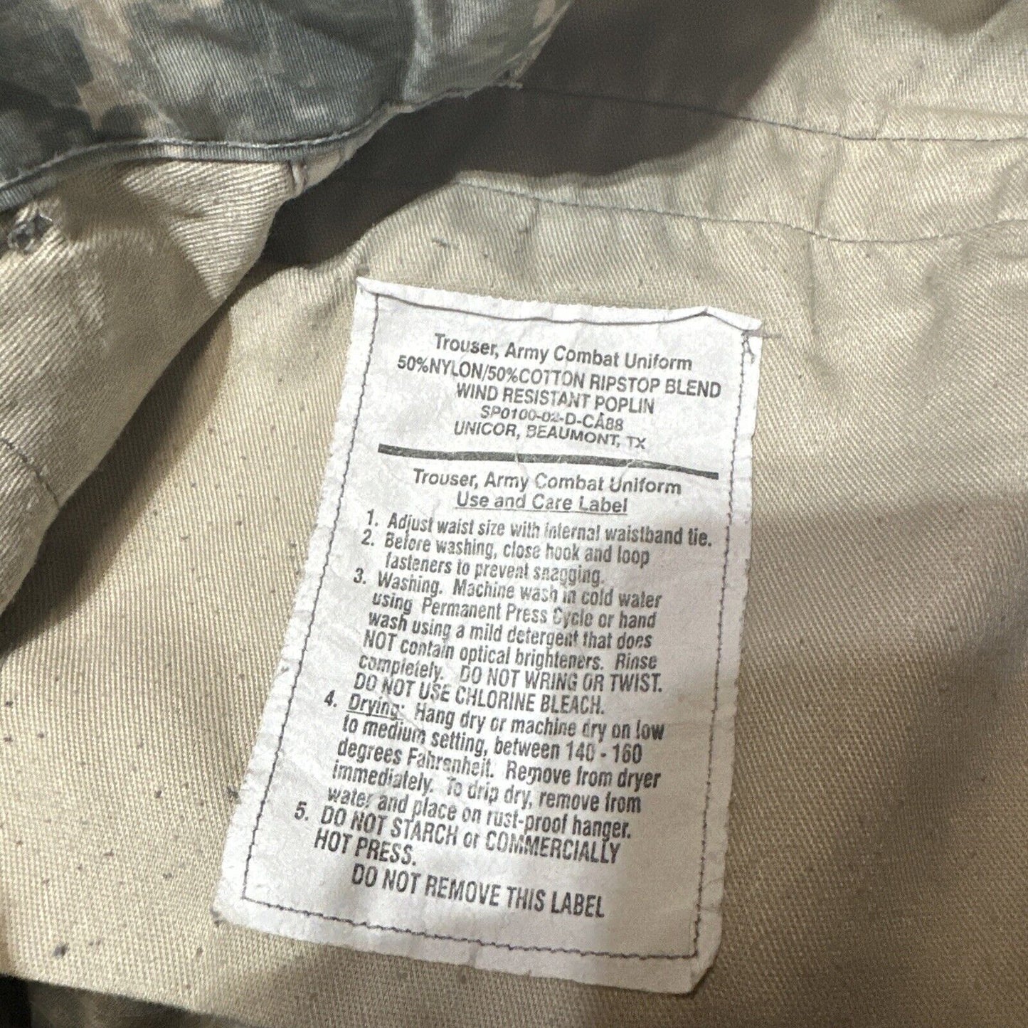 Army Combat Uniform Trousers Men's Camouflage Pants Size M Green Cargo Pants