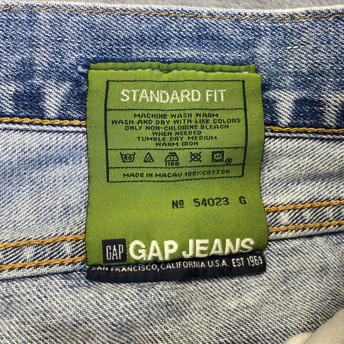 Gap Men's Standard Fit Straight Jeans 34x30 Blue Light Wash