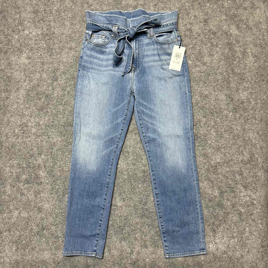 NEW 7 For All Mankind Women's Skinny Belted Jeans Size 32 Blue Light Wash
