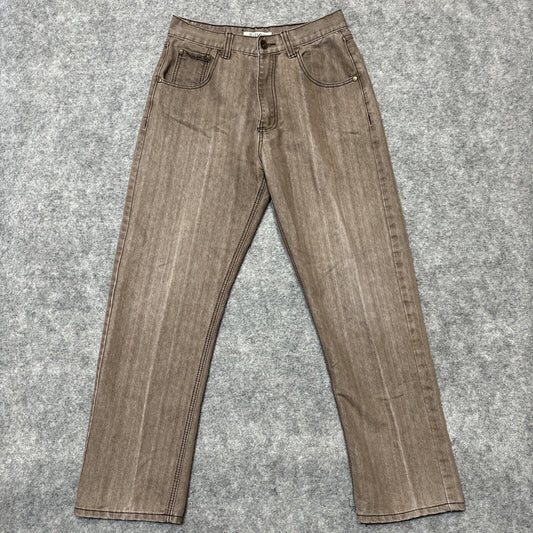 Riflessi Men's Relaxed Fit Straight Jeans Size 32x32 Brown Medium Wash Denim