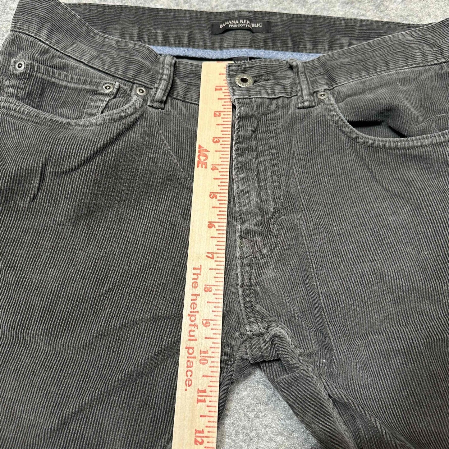 Banana Republic Pima Cotton Men's Corduroy Straight Jeans Size 31x32 Black Dark