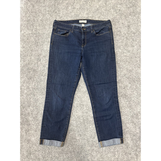 Banana Republic Cuffed Crop Jean Women's Size 30/10 Blue Dark Denim