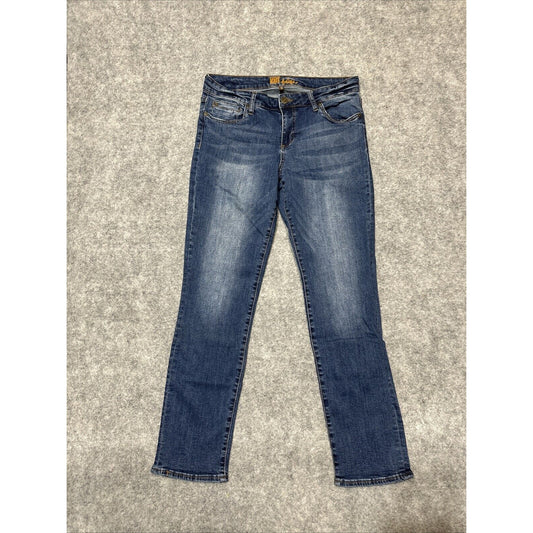 KUT From The Kloth Women's Straight Jeans Size 10 Blue Dark Wash Denim