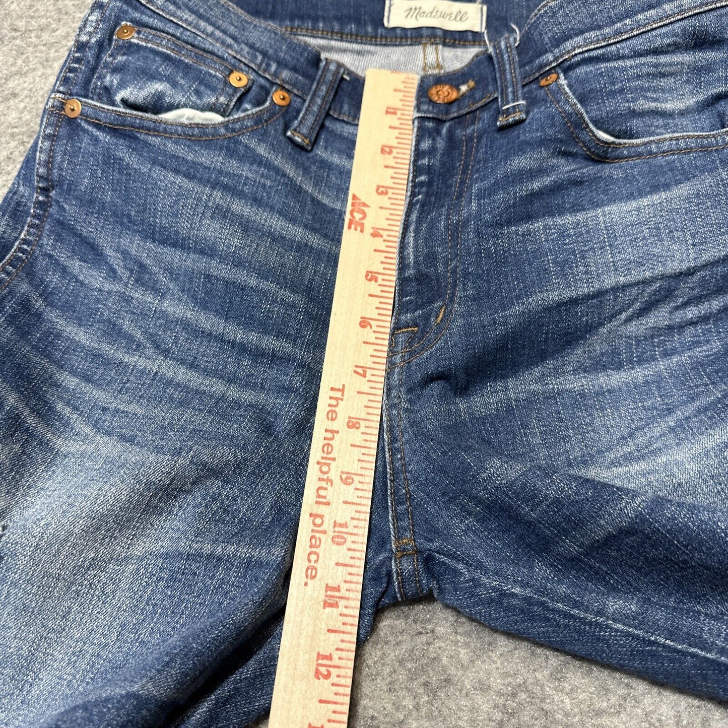 Madewell 9" High Rise Skinny Women's Distressed Jeans Size 29 Blue Wash Denim