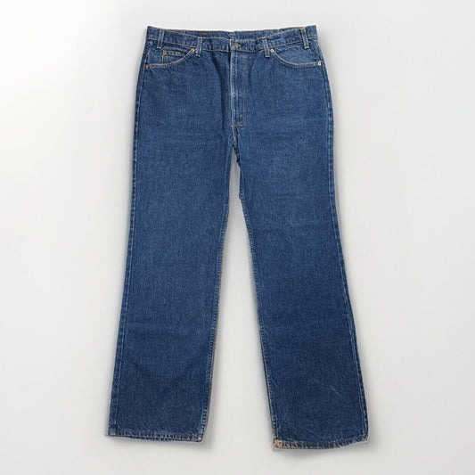 Vintage Levi's 517 Orange Tab Jeans Men's Size 42x34 Dark Blue Denim