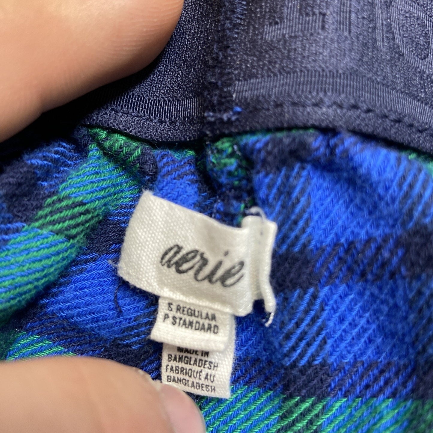 Aerie Checked Out Wide Leg Pajama Pants Women’s Size S Reg Plaid Green Blue Red
