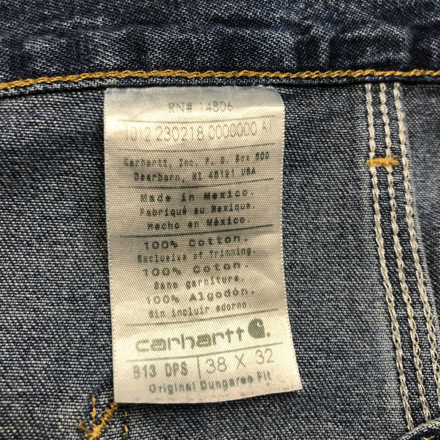 Carhartt Carpenter Straight Jeans Men's Size 38x32 Blue Denim