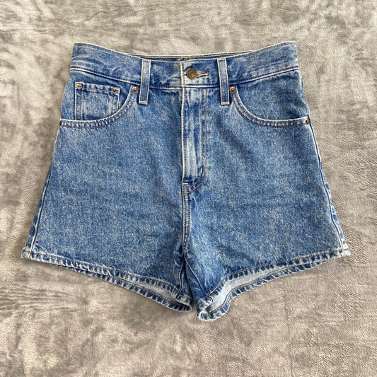 New Levi's High Waisted Mom Shorts Women's Size 24 Blue Denim Medium Wash