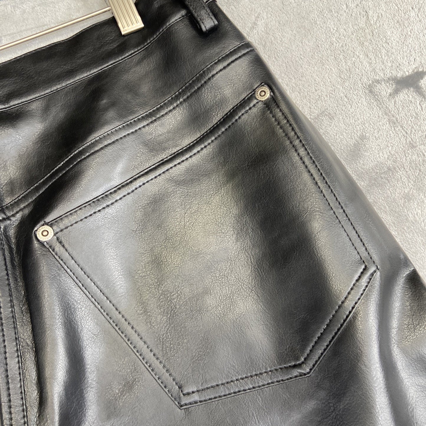Vintage Arizona Leather Jeans Men's Size 32x34 Black