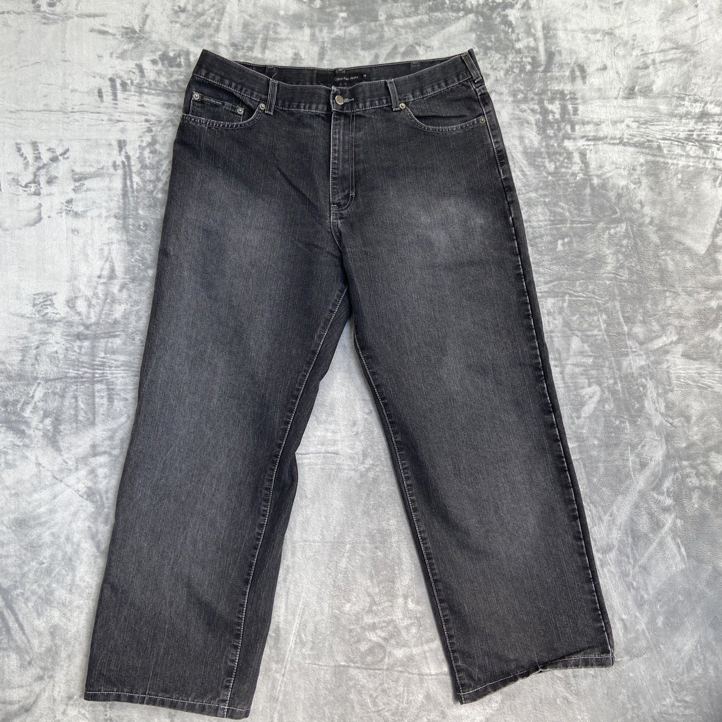 Vintage Calvin Klein Straight Jeans Men's Size 38x32 Black Denim