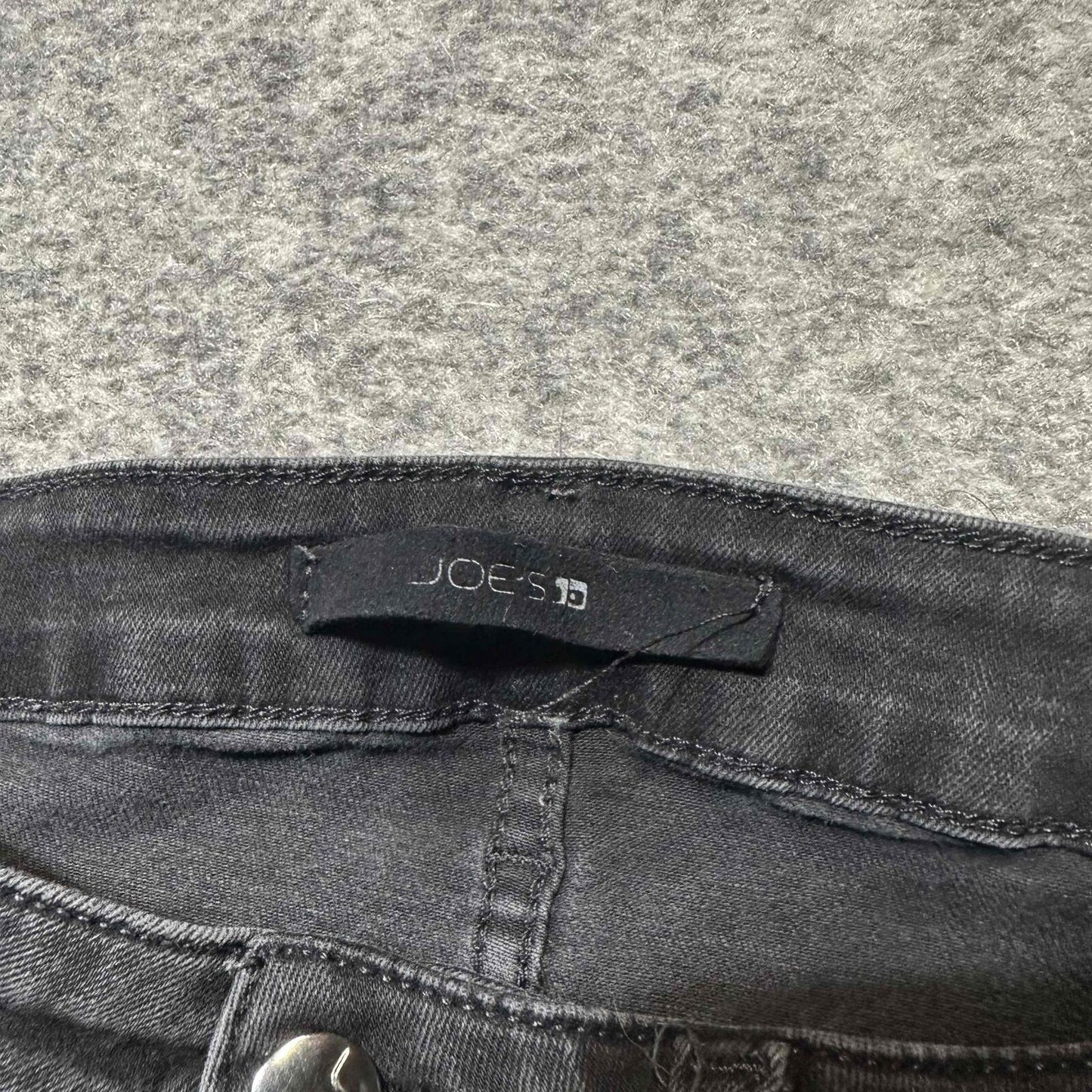 Joe's Womens Frayed Hem Ankle Skinny Jeans Size 27 Black Dark Wash Denim