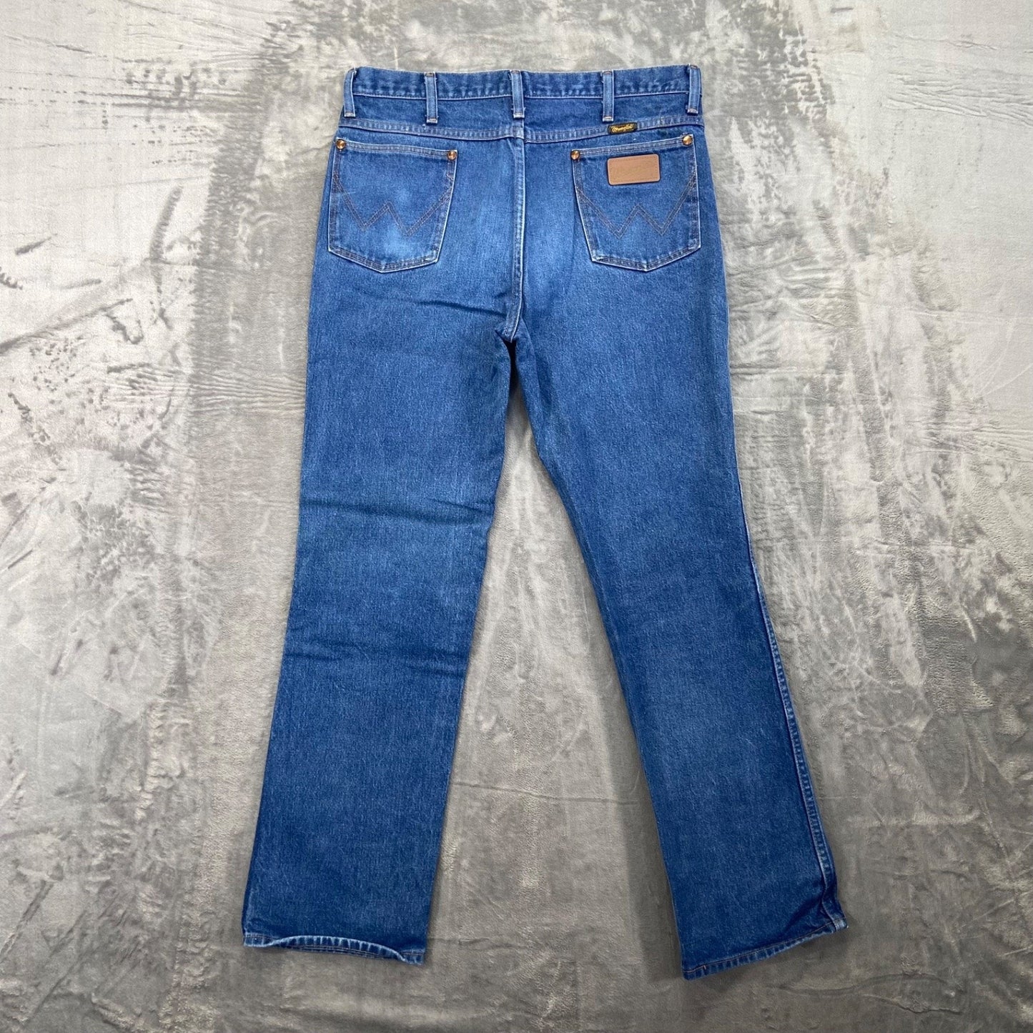 Vintage Wrangler Cowboy Cut Bootcut Jeans Men's Size 36x32 Dark Blue Denim