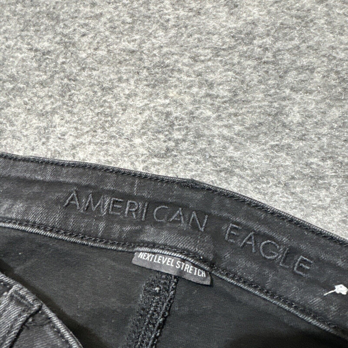 American Eagle Distressed Next Level Stretch Hi Rise Jegging Women's 10R Black