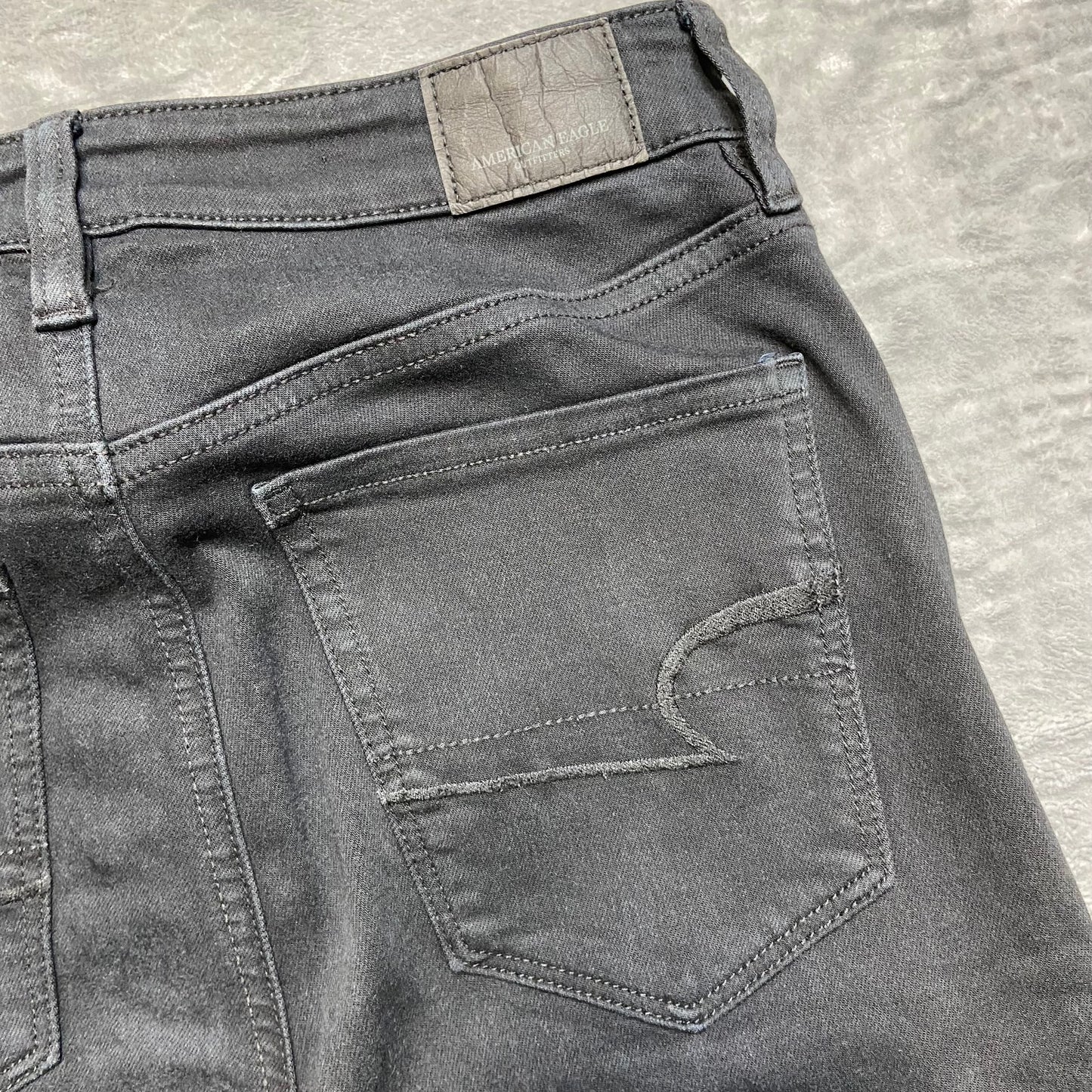 American Eagle Super Stretch Hi-Rise Jegging Women's Sz X Black Denim Button-Fly