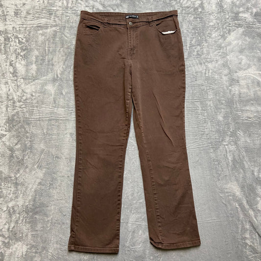 Lee Relaxed Fit Straight Leg Jeans Women's Size 12 Brown Denim Stretch GUC