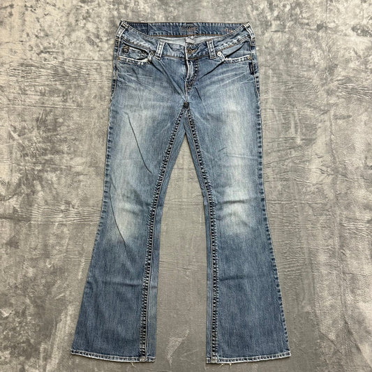 Vintage Silver Jeans Aiko Flared Jeans Women’s Size 30x33 Light Blue Denim