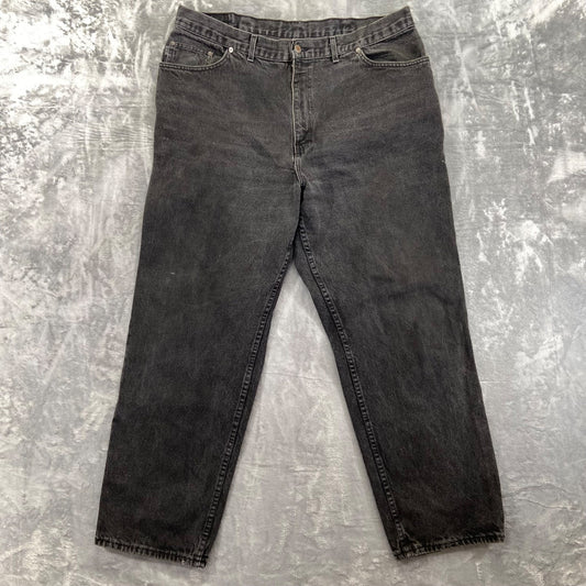 Vintage H.I.S. Straight Leg Jeans Men's 40x32 Black Denim Casual Paint Splatter