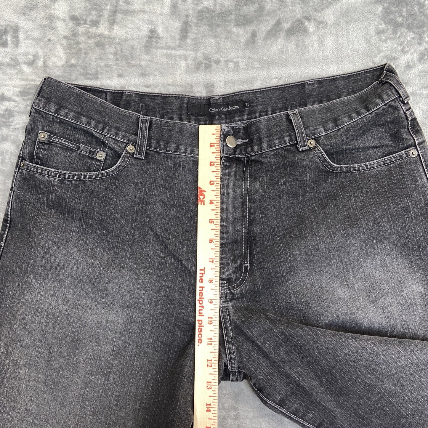 Vintage Calvin Klein Straight Jeans Men's Size 38x32 Black Denim