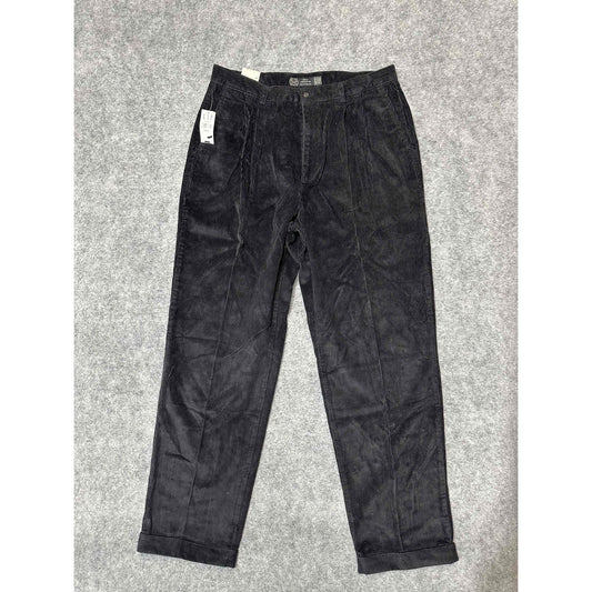 New Vintage GAP Men's Corduroy Pleated Dress Pants Size 38x34 Brown Dark Wash