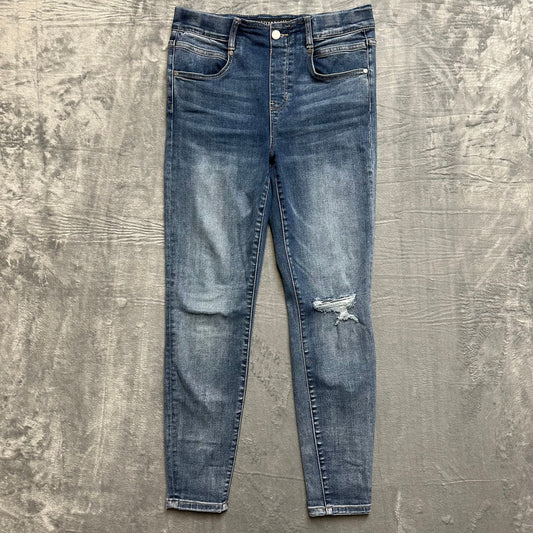 Liverpool The Ankle Skinny Jeans Women's Size 8x29 Blue Dark Wash Distressed