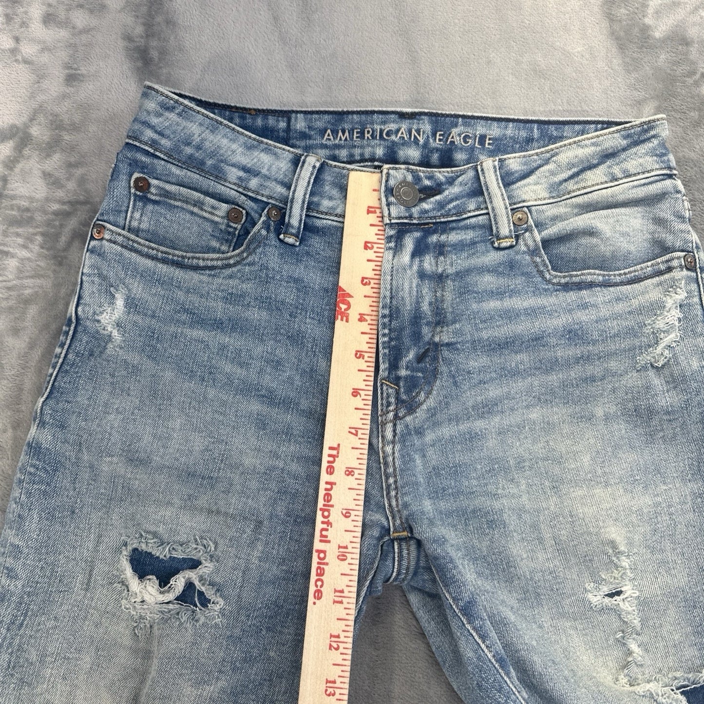 American Eagle Distressed AirFlex Athletic Skinny Jeans Men's Size 28x30 Blue