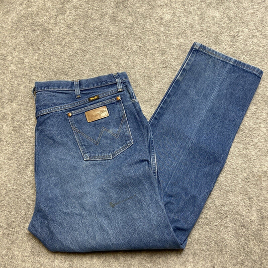 Wrangler 13MWZ Cowboy Cut Jeans Men's Size 42x32 Blue Medium Wash Western