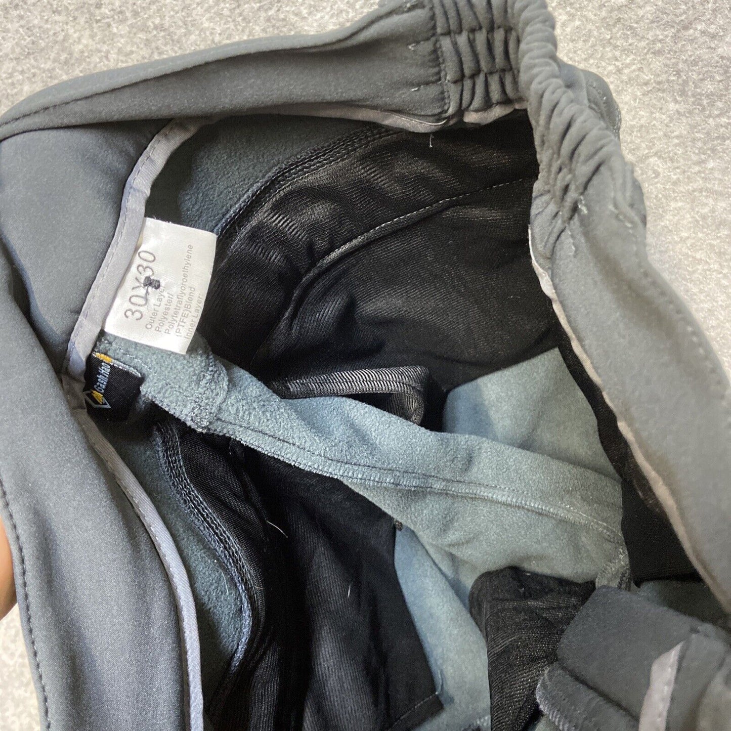 Gash Hao Softshell Waterproof Ski Snowboard Pants Men's 30x30 Fleece Lined Gray