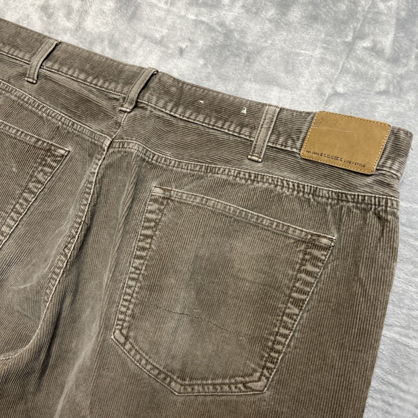 Sonoma Corduroy Bootcut Jeans Men's Size 38x34 Taupe Stone Gray Brown Pants