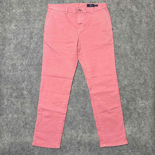 Vineyard Vines Breaker Pant Men's Salmon Chinos Size 34x32 Pink Light Wash Pants