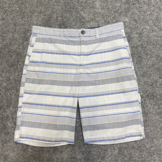 Banana Republic Emmerson Shorts Men's Size 33 Gray and Blue Striped Shorts
