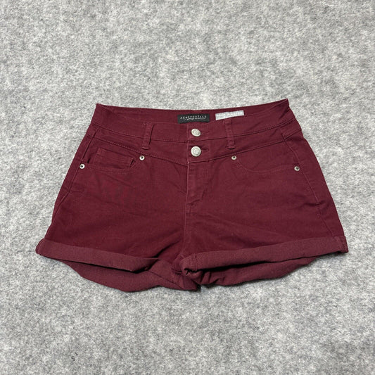Aero Aeropostale High Waisted Shorty Women's Cut-Off Jean Shorts Size 6 Red