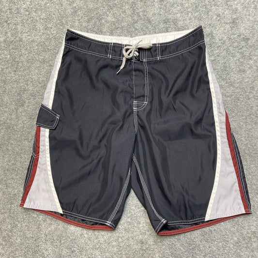 Vintage American Eagle Board Shorts Swim Shorts Men's Size 34 Black Red Trunks