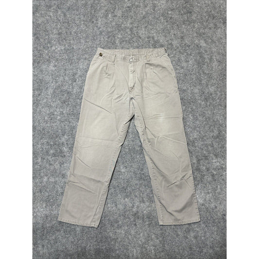 Wrangler 37777TN Men's Straight Chino Pants Size 34x40 Gray Light Wash Pants
