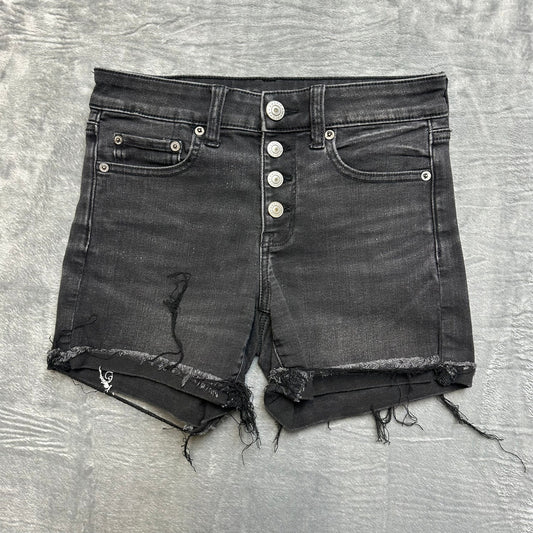 New American Eagle Cut-Off Jean Shorts Women's Size 2 Black