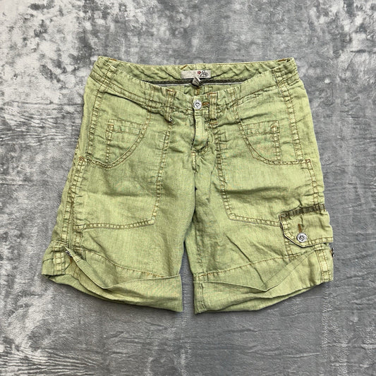 JOIE Low Patch Pockets RisCargo Cuffed Shorts Women's Size 2 Green