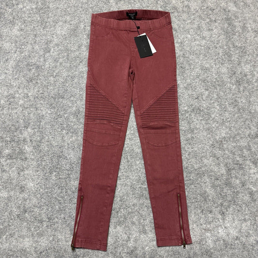 New Beulah Women's Skinny Fit Leggings Size M Medium Red Dark Wash Pants