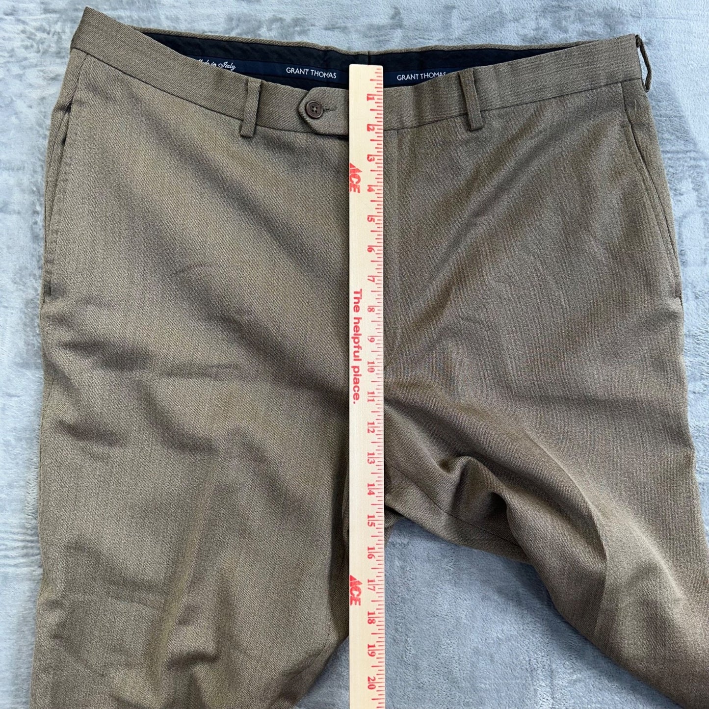 Grant Thomas Men's Dress Pants Straight 38x30 Brown Wool