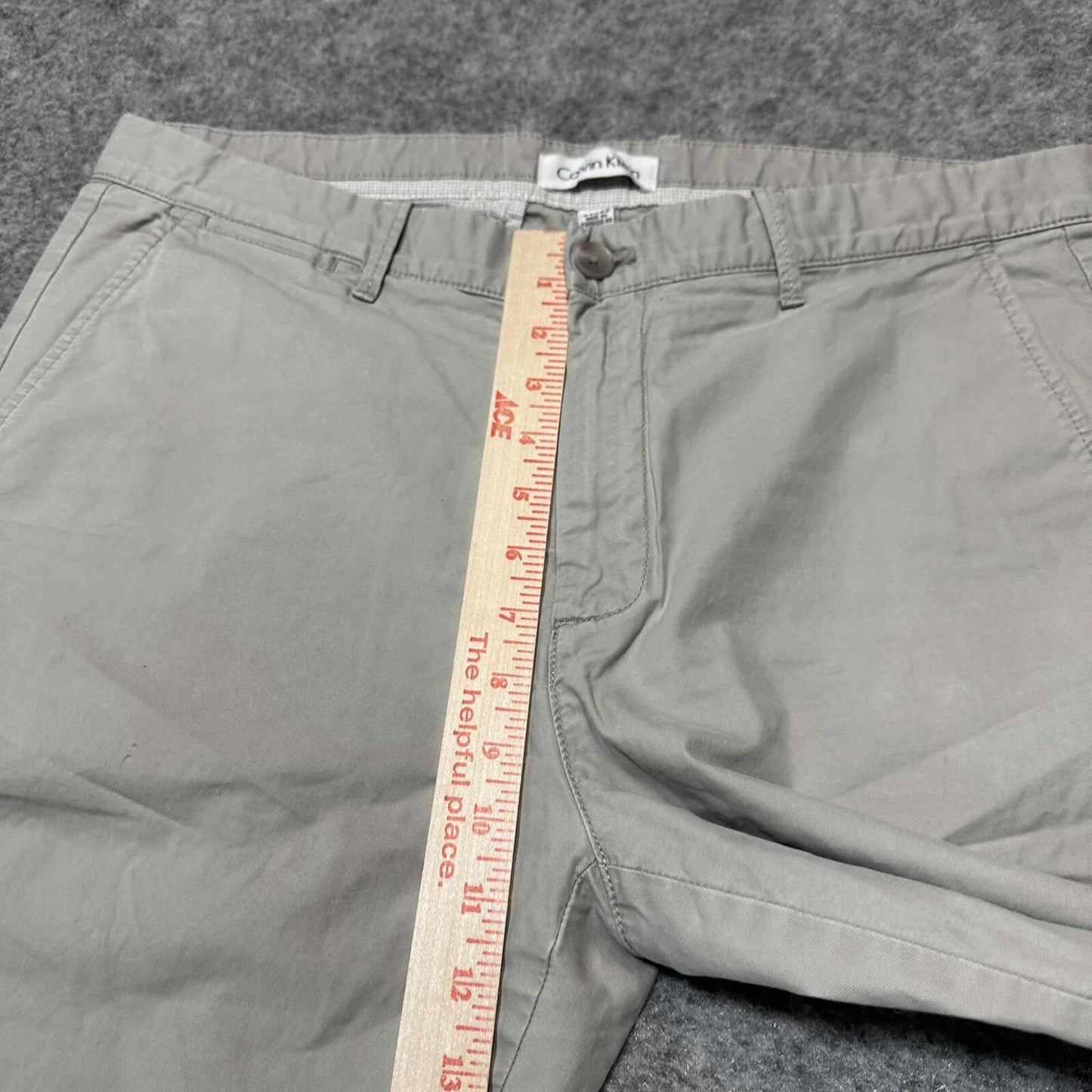 Calvin Klein Men's Front Pockets Slim Fit Chino Pants Size 34x32 Beige Light