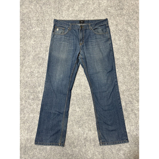Marc Ecko Men's Straight Jeans Size 38x30 Blue Medium Wash Denim