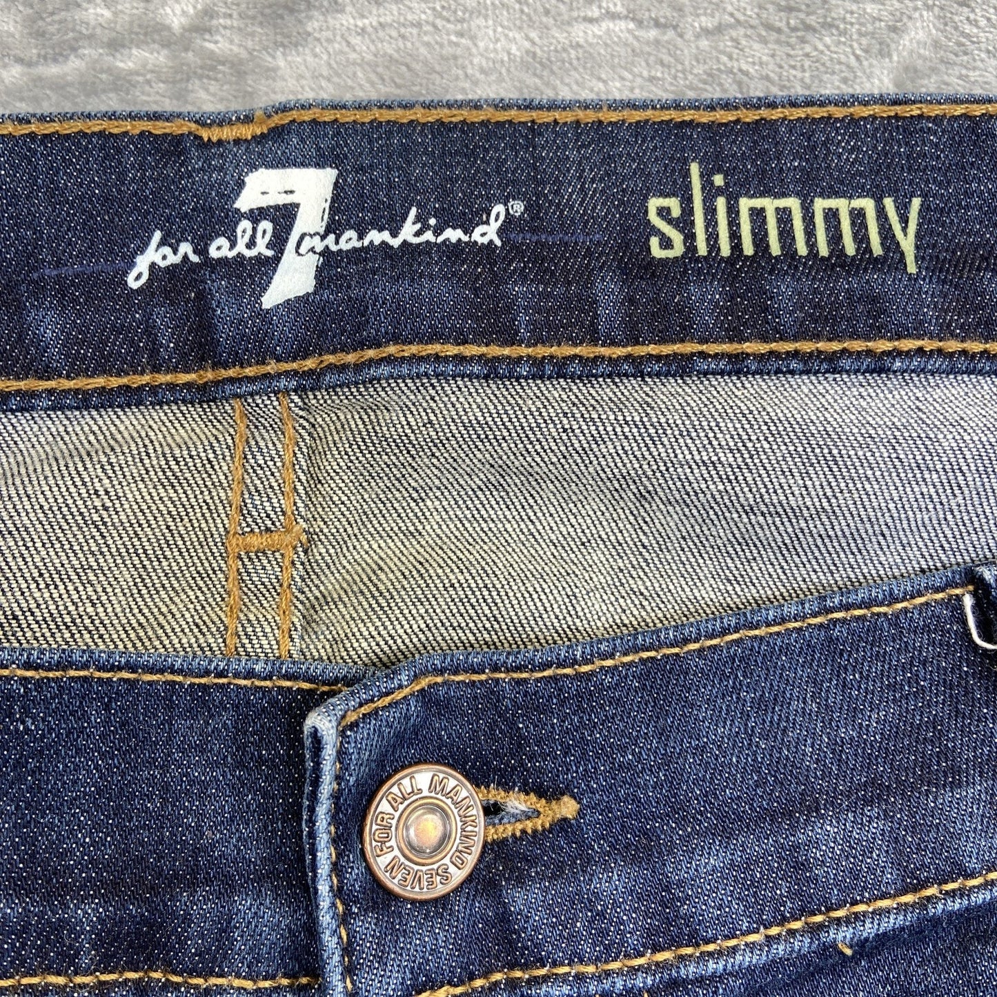 7 For All Mankind Slimmy Straight Jeans Men's Size 40 Dark Blue