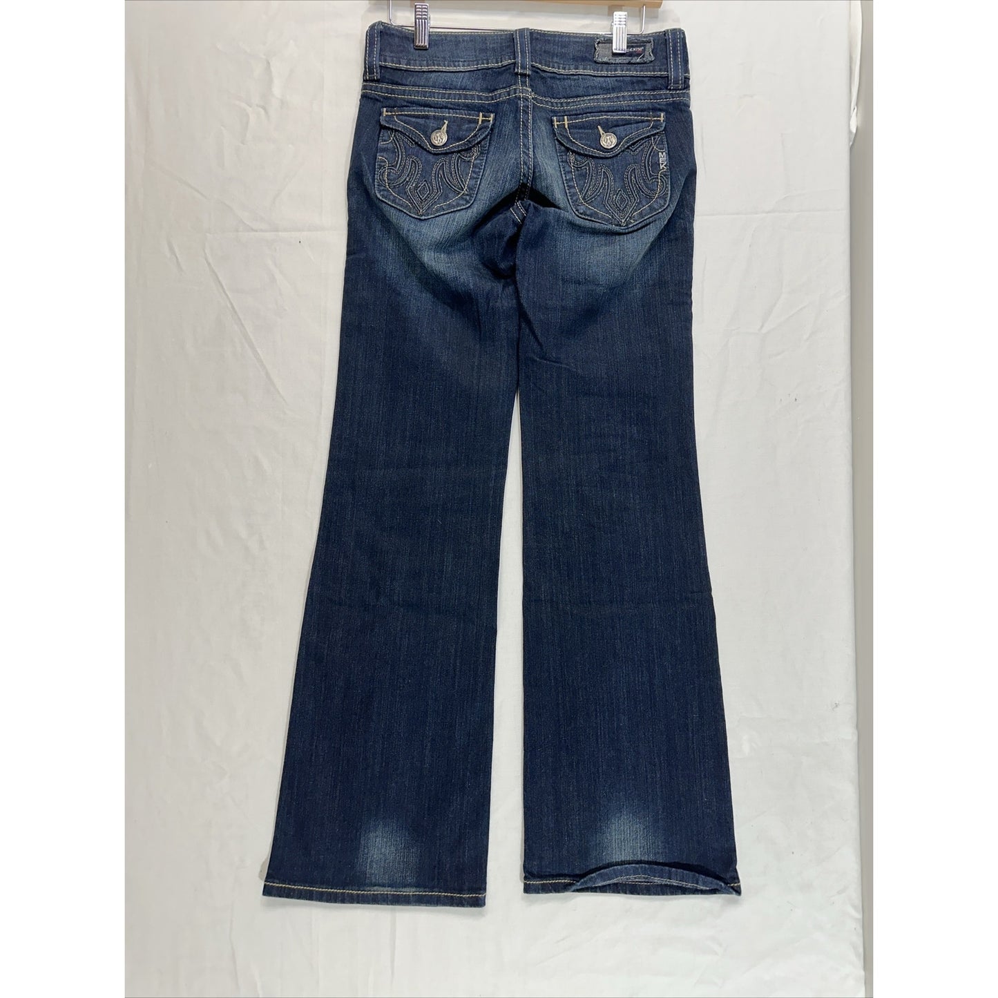 Mek Denim Jeans Women’s 27x34 Madeira Wide Leg Flare Blue Dark Wash
